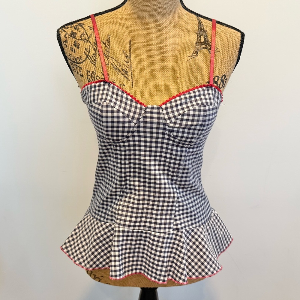 Gingham Bustier Top